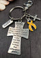 Gold Ribbon Serenity Prayer Keychain - Rock Your Cause Jewelry