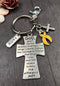 Gold Ribbon Serenity Prayer Keychain - Rock Your Cause Jewelry