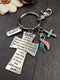 Pink & Teal (Previvor) Ribbon Key Chain - Serenity Prayer / Cross Keychain - Rock Your Cause Jewelry