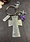 Purple Ribbon Serenity Prayer Keychain - God Grant Me / Encouragement Gift - Rock Your Cause Jewelry