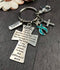 Teal Ribbon Keychain - Serenity Prayer Key Chain / God Grant Me - Rock Your Cause Jewelry