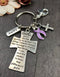 Light Purple Ribbon Seremity Prayer Keychain - God Grant Me / Encouragement Gift - Rock Your Cause Jewelry