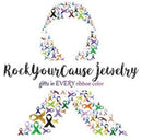 Gray (Grey) Ribbon Encouragement Keychain - Refuse to Sink - Rock Your Cause Jewelry