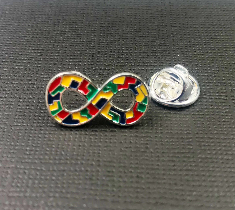 Autism, Asperger's Awareness Pin - Puzzle Infinity Pin / Lapel Hat Pin - Rock Your Cause Jewelry