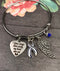 ALS / Blue & White Striped Ribbon Bracelet - Your Wings Were Ready, My Heart was Not Memorial / Sympathy Gift - Rock Your Cause Jewelry