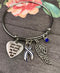 ALS / Blue & White Striped Ribbon Bracelet - Your Wings Were Ready, My Heart was Not Memorial / Sympathy Gift - Rock Your Cause Jewelry