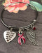 Burgundy Ribbon Sympathy / Memorial Charm - Your Wings Were Ready, My Heart Was Not - Rock Your Cause Jewelry