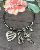 Gray (Grey) Ribbon Bracelet - Your Wings Were Ready, My Heart Was Not - Memorial Remembrance Gift - Rock Your Cause Jewelry