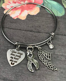 Gray (Grey) Ribbon Bracelet - Your Wings Were Ready, My Heart Was Not - Memorial Remembrance Gift - Rock Your Cause Jewelry
