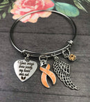 Peach Ribbon Sympathy Charm Bracelet - Your Wings Were Ready, My Heart Was Not - Rock Your Cause Jewelry