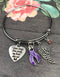Purple Ribbon Bracelet - Your Wings Were Ready, My Heart Was Not / Memorial, Sympathy Gift - Rock Your Cause Jewelry