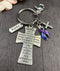 Blue & Purple Ribbon - Serenity Prayer Keychain / God Grant Me - Rock Your Cause Jewelry