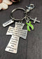 Lime Green Ribbon Keychain - Serenity Prayer / God Grant Me - Rock Your Cause Jewelry
