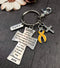 Gold Ribbon Serenity Prayer Keychain - Rock Your Cause Jewelry