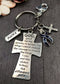 Dark Navy Blue Ribbon Serenity Prayer Keychain / Encouragement Gift - Rock Your Cause Jewelry