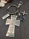 Dark Navy Blue Ribbon Serenity Prayer Keychain / Encouragement Gift - Rock Your Cause Jewelry