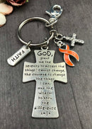 Orange Ribbon Keychain - Serenity Prayer / God Grant Me - Rock Your Cause Jewelry