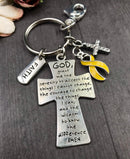Yellow Ribbon Encouragement Keychain - Serenity Prayer / God Grant Me Awareness Gift - Rock Your Cause Jewelry