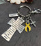 Yellow Ribbon Encouragement Keychain - Serenity Prayer / God Grant Me Awareness Gift - Rock Your Cause Jewelry