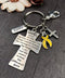 Yellow Ribbon Encouragement Keychain - Serenity Prayer / God Grant Me Awareness Gift - Rock Your Cause Jewelry