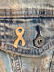 Peach Ribbon Awareness Pin – Survivor Hat Pin / Lapel Pin - Rock Your Cause Jewelry