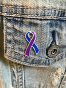 Blue & Purple Ribbon / Lapel Hat Pin / Rheumatoid Arthritis Awareness - Rock Your Cause Jewelry