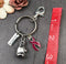 Burgundy Ribbon Boxing Glove Keychain - Rock Your Cause Jewelry