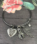 Gray (Grey) Ribbon Bracelet - Your Wings Were Ready, My Heart Was Not - Memorial Remembrance Gift - Rock Your Cause Jewelry