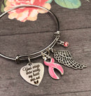 Pink Ribbon Sympathy / Memorial Bracelet - You Wings were Ready, My Heart Was Not - Rock Your Cause Jewelry
