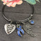 Periwinkle Ribbon Memorial Charm Bracelet - Your Wings Were Ready, My Heart was Not - Rock Your Cause Jewelry