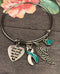 Teal and White Ribbon Sympathy / Memorial Charm Bracelet - Your Wings Were Ready, My Heart Was Not - Rock Your Cause Jewelry