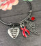 Red Ribbon Sympathy / Memorial Bracelet - Your Wings Were Ready, My Heart Was Not - Rock Your Cause Jewelry
