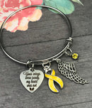 Yellow Ribbon Sympathy Bracelet - Your Wings Were Ready, My Heart Was Not - Rock Your Cause Jewelry