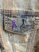 Blue & Purple Ribbon / Lapel Hat Pin / Rheumatoid Arthritis Awareness - Rock Your Cause Jewelry