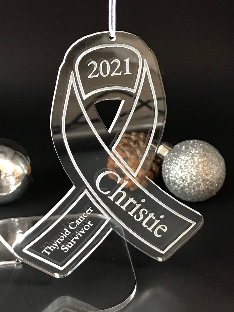 Personalized Awareness / Survivor Christmas Ornament or Keychain / Laser Engraved - Rock Your Cause Jewelry