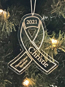 Personalized Awareness / Survivor Christmas Ornament or Keychain / Laser Engraved - Rock Your Cause Jewelry