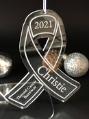 Personalized Awareness / Survivor Christmas Ornament or Keychain / Laser Engraved - Rock Your Cause Jewelry