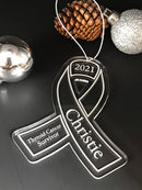 Personalized Awareness / Survivor Christmas Ornament or Keychain / Laser Engraved - Rock Your Cause Jewelry