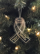 Personalized Awareness / Survivor Christmas Ornament or Keychain / Laser Engraved - Rock Your Cause Jewelry