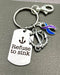 Blue & Purple Ribbon - Refuse to Sink / Encouragement Keychain - Rock Your Cause Jewelry