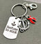 Red Ribbon Encouragament Keychain / Refuse to Sink - Rock Your Cause Jewelry