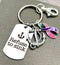Pink Purple Teal (Thyroid) Ribbon Key Chain - Refuse to Sink Keychain - Rock Your Cause Jewelry