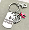 Burgundy Ribbon Encouragement Keychain - Refuse To Sink - Rock Your Cause Jewelry