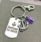 Purple Ribbon Refuse to Sink Keychain / Encouragement Gift - Rock Your Cause Jewelry