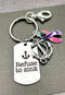 Pink Purple Teal (Thyroid) Ribbon Key Chain - Refuse to Sink Keychain - Rock Your Cause Jewelry
