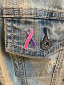 Pink Purple Teal (Thyroid Cancer) Ribbon Pin - Lapel, Lab Coat, Hat Pin - Rock Your Cause Jewelry