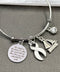 White Ribbon Charm Bracelet -She Stood In The Storm / Adjusted Her Sails - Rock Your Cause Jewelry