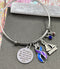 Blue & Purple Ribbon Charm Bracelet - She Stood In The Storm / Adjusted Her Sails - Rock Your Cause Jewelry