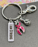 Pick Your Ribbon Keychain - I am Strong / Boxing Glove Fighter - Rock Your Cause Jewelry