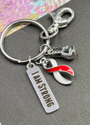 Pick Your Ribbon Keychain - I am Strong / Boxing Glove Fighter - Rock Your Cause Jewelry